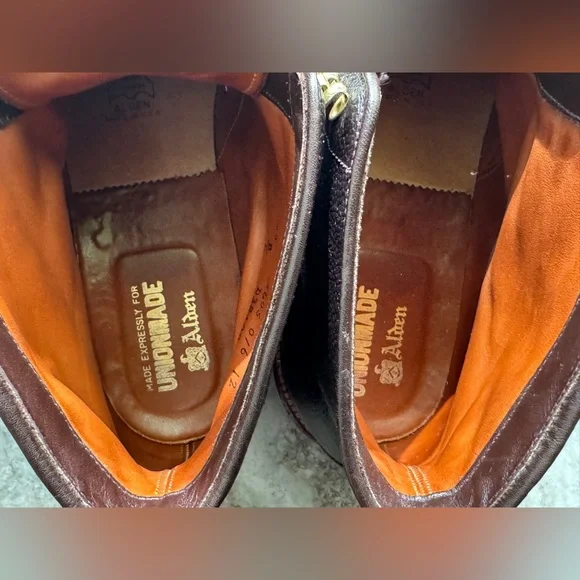 ALDEN  X Unionmade Boots Dark Brown Calfskin Lace Up Ankle 13 BD Plain Toe - Picture 9 of 10